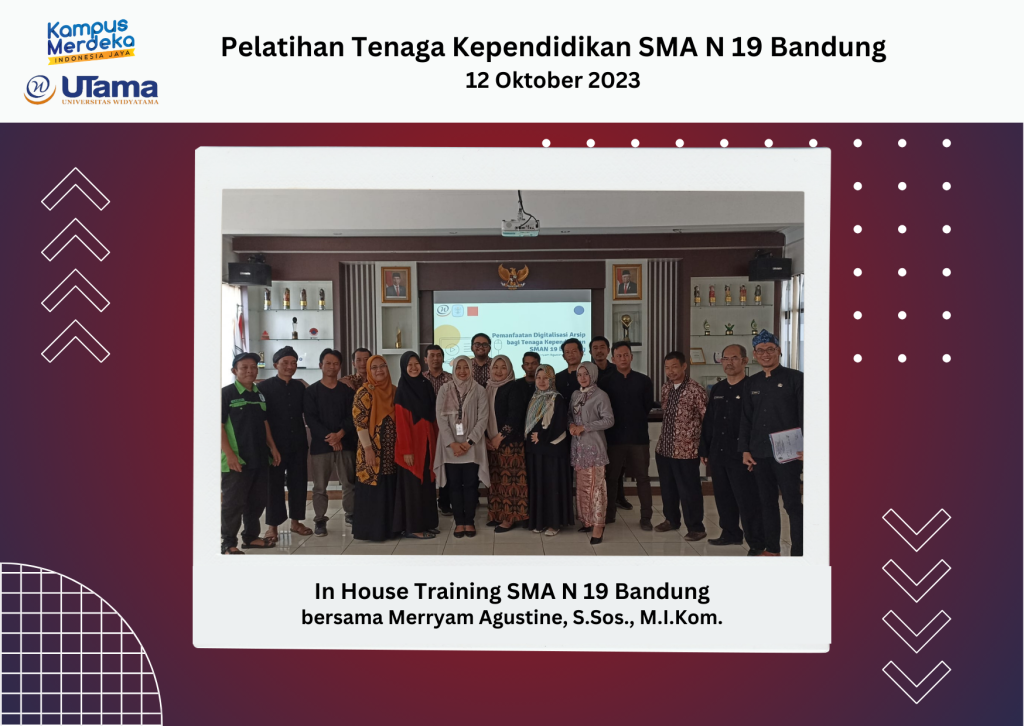 Dosen Perpustakaan & Sains Informasi Menjadi Narasumber dalam Kegiatan In House Training SMA N 19 Bandung