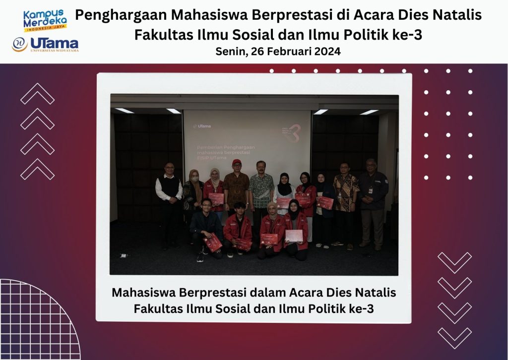 Penghargaan Mahasiswa Berprestasi dalam Acara Dies Natalis FISIP ke-3